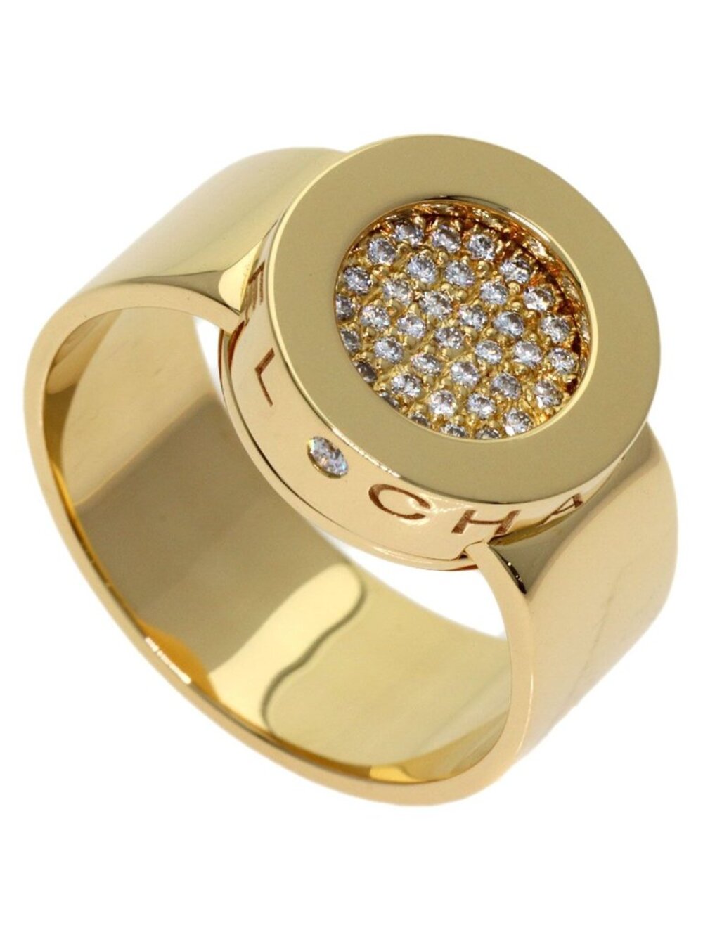 Chanel la Ronde Pave Diamond 53 Ring 18K Yellow Gold